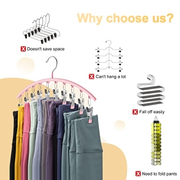 Space-Saving Legging Organizer Hangers 2 Pack for 20 Pants