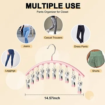 Space-Saving Legging Organizer Hangers 2 Pack for 20 Pants