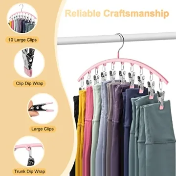 Space-Saving Legging Organizer Hangers 2 Pack for 20 Pants