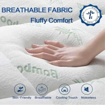 Cooling Mattress Topper Full Size - Extra Thick Bamboo Comfort