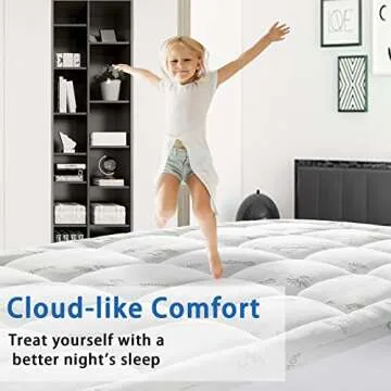 Cooling Mattress Topper Full Size - Extra Thick Bamboo Comfort