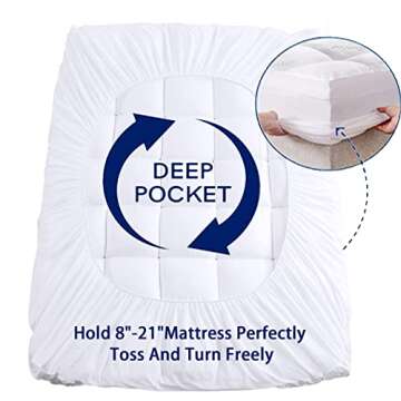 Cooling Mattress Topper Full Size - Extra Thick Bamboo Comfort