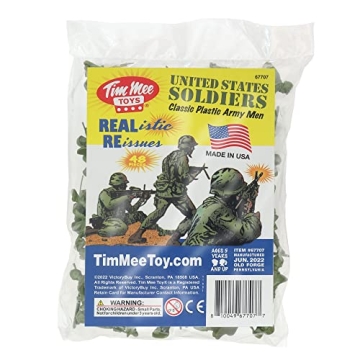 TimMee Plastic Army Men OD Green 48pc Toy Soldiers USA Made
