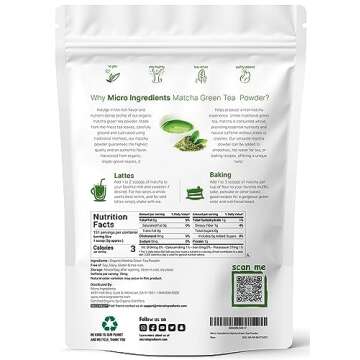 Micro Ingredients Organic Matcha Green Tea Powder, 1lb | Premium First Harvest Japanese for Daily Be...