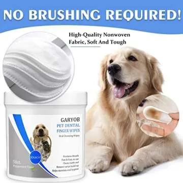 GARYOB Pet Dental Wipes for Dogs and Cats - 50 Pcs