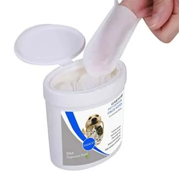 GARYOB Pet Dental Wipes for Dogs and Cats - 50 Pcs