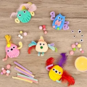 VENUSFIT Valentines Day Gifts for Kids - 12 PCS Valentines Cards School Classroom with Monster Air Dry Clay Bulk - Monster Crafts Kit for Kids Boys Girls - Valentines Gifts Exchanges Party Favors