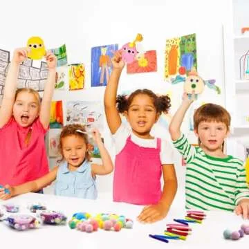 VENUSFIT Valentines Day Gifts for Kids - 12 PCS Valentines Cards School Classroom with Monster Air Dry Clay Bulk - Monster Crafts Kit for Kids Boys Girls - Valentines Gifts Exchanges Party Favors