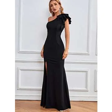 Elegant One Shoulder Maxi Dress for Special Occasions