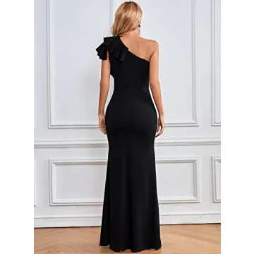 Elegant One Shoulder Maxi Dress for Special Occasions