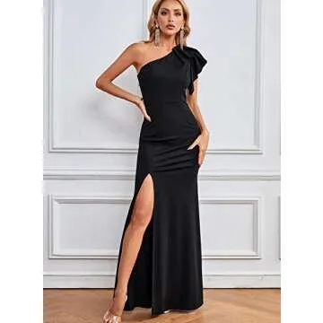 Elegant One Shoulder Maxi Dress for Special Occasions