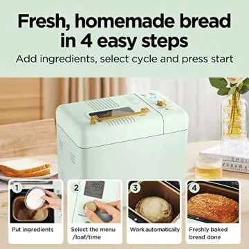 Neretva Bread Machine, 2.2LB 15-in-1 Bread Maker, Automatic Breadmaker Machine with Auto Nut Dispenser & Nonstick Ceramic Pan, Bread Maker Machine for Gluten Free, Dough Maker, Sourdough, Yogurt, etc