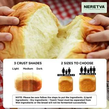 Neretva Bread Machine, 2.2LB 15-in-1 Bread Maker, Automatic Breadmaker Machine with Auto Nut Dispenser & Nonstick Ceramic Pan, Bread Maker Machine for Gluten Free, Dough Maker, Sourdough, Yogurt, etc