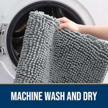 OLANLY Dog Door Mat - Absorbent Chenille Mud Mat