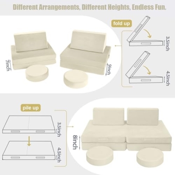 MeMoreCool Modular Kids Play Couch for Toddlers