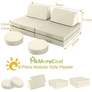 MeMoreCool Modular Kids Play Couch for Toddlers