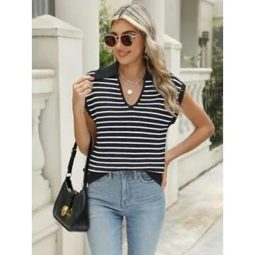 Chic LILLUSORY Women's V Neck Sweater Vest for All Occasions