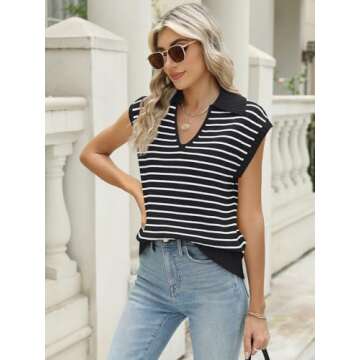 Chic LILLUSORY Women's V Neck Sweater Vest for All Occasions