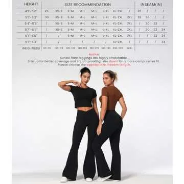 Sunzel Flare Leggings: Stylish Crossover Yoga Pants with Tummy Control for All-Day Comfort