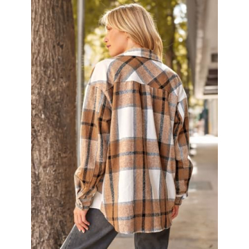 AUTOMET Women's 2024 Fall Plaid Shacket Jackets