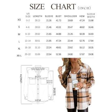 AUTOMET Women's 2024 Fall Plaid Shacket Jackets