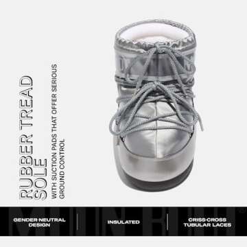 Stylish Moon Boot Icon Low Glance Snow Boots for Winter