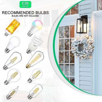 MAXvolador Outdoor Wall Lantern, Exterior Waterproof Wall Sconce Light Fixture, Black Anti-Rust Wall Mount Light with Clear Glass, E26 Base Wall Lamp