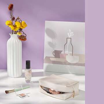 Sohynca PU Leather Cosmetic Bag for Daily Use