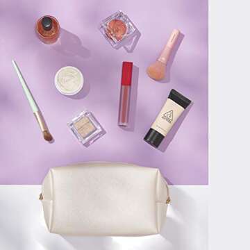 Sohynca PU Leather Cosmetic Bag for Daily Use