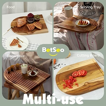 Elegant Wooden Teak Charcuterie Board for Gathering & Serving