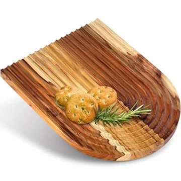 Elegant Wooden Teak Charcuterie Board for Gathering & Serving