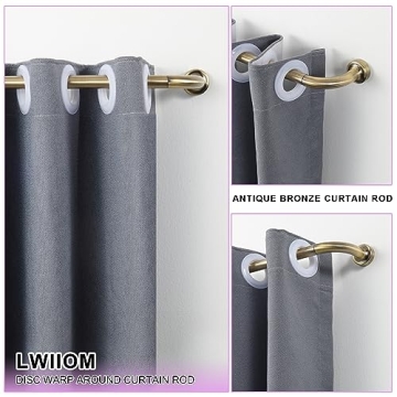 Antique Bronze Disc Curtain Rod, Adjustable Elegant Design