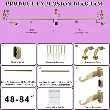 Antique Bronze Disc Curtain Rod, Adjustable Elegant Design