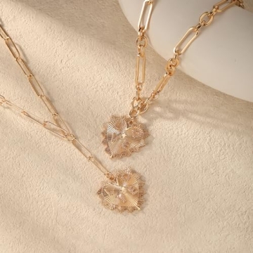 Trendy Gold Heart Necklace Aesthetic Charm Pendant