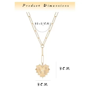 Trendy Gold Heart Necklace Aesthetic Charm Pendant