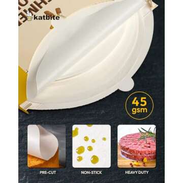 Katbite Heavy Duty Parchment Rounds 8 Inch 200 Pcs, Parchment Paper Rounds Available, Uses for Cake ...
