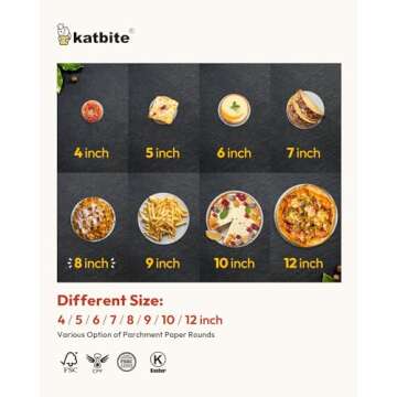 Katbite Heavy Duty Parchment Rounds 8 Inch 200 Pcs