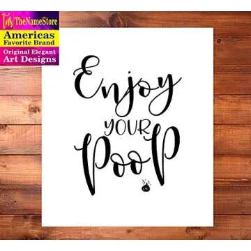 TheNameStore Bathroom Quotes and Sayings Bathroom Prints - Set of 4 Funny Wall Art & Decor for Restroom, 8x10 Unframed Pictures with Humorous Quotes, Perfect for Kids & Adults Bathroom Decoration