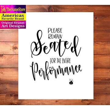 TheNameStore Bathroom Quotes and Sayings Bathroom Prints - Set of 4 Funny Wall Art & Decor for Restroom, 8x10 Unframed Pictures with Humorous Quotes, Perfect for Kids & Adults Bathroom Decoration