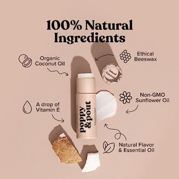 Poppy & Pout Coconut Jumbo Lip Balm in Eco-Friendly Tube
