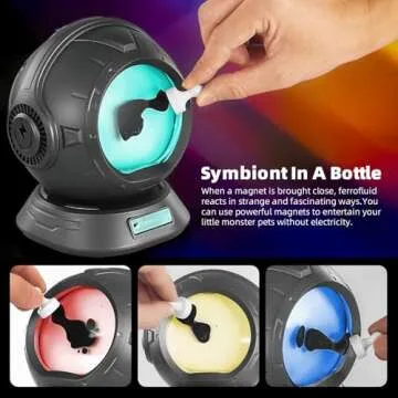 sovenomund Ferrofluid Speaker, Ferrofluid Audio Visual Speaker, Dancing Ferrofluid with 2 Adjustable Modes and Colorful Lights (Silver)