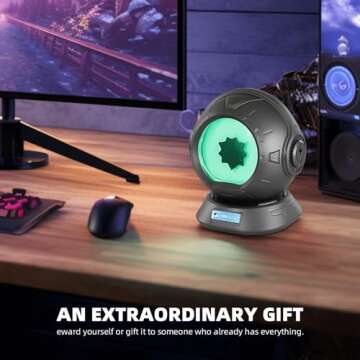 sovenomund Ferrofluid Speaker, Ferrofluid Audio Visual Speaker, Dancing Ferrofluid with 2 Adjustable Modes and Colorful Lights (Silver)