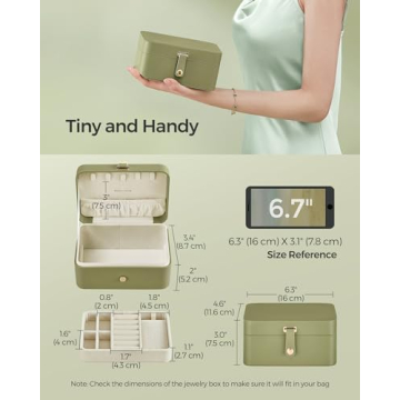 SONGMICS Jewelry Box Travel Case Portable Jewelry Organizer