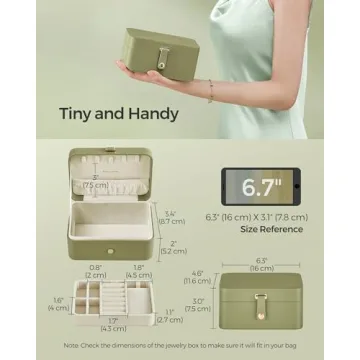 SONGMICS Jewelry Box Travel Case Portable Jewelry Organizer