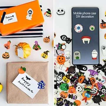100 PCS Halloween Resin Flatback Charms for Crafts