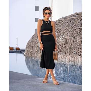 The Drop Women's Black Cut-out Midi Dress by @lucyswhims - Stylish Plus Size Elegance