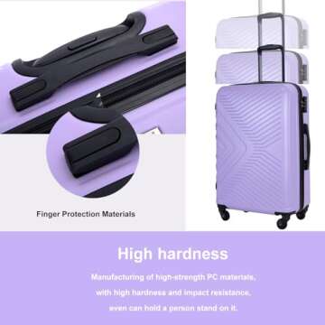 Travelhouse Luggage Sets, Expandable Hardside Suitcases 24in/28in, Carry on 20in,3 Piece Set Travel ...
