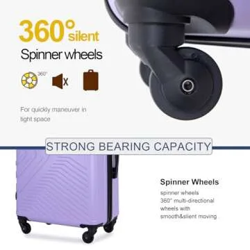 Travelhouse Luggage Sets, Expandable Hardside Suitcases 24in/28in, Carry on 20in,3 Piece Set Travel Luggages Clearance with Double Spinner Wheels TSA Lock Lightweight (1065-Purple)