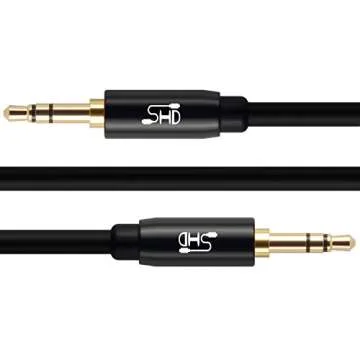 SHD Aux Cable, 3.5mm Audio Cable Aux for Car Auxiliary Audio Stereo Cable 3.5mm Cord Premium Sound Dual Shielded with Gold Plated Connectors-10Feet