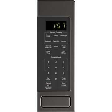 GE Countertop Microwave Oven, 1,150-watt Capacity, 1.6 Cubic Ft., 8 Auto Setting Cooking Settings, Kitchen Essentials for the Countertop, Dorm Room or Apartment, Black Stainless